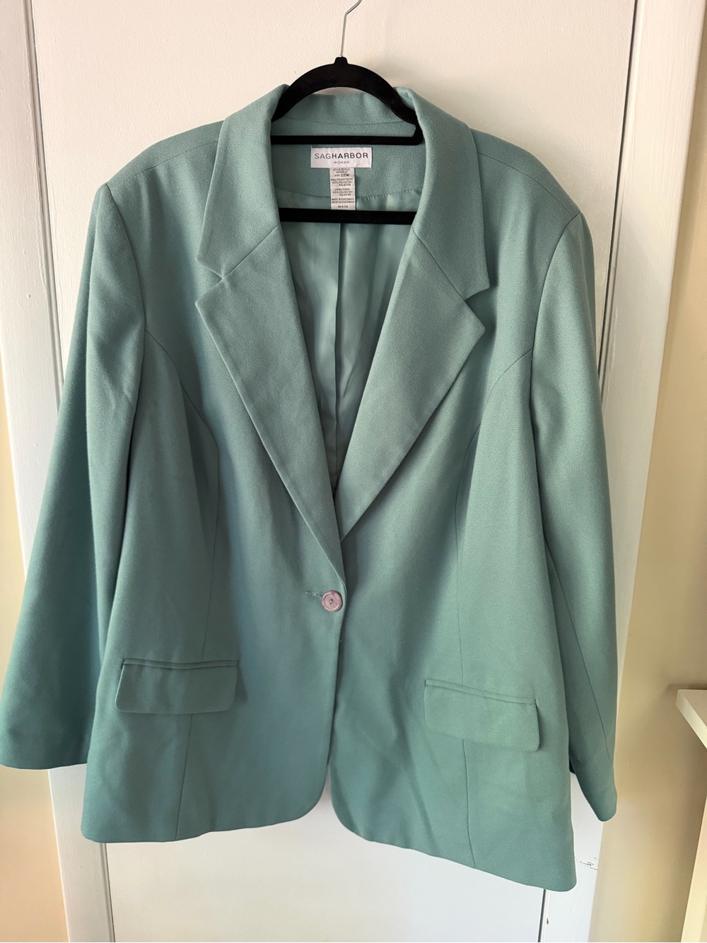 Sag Harbor Seafoam Single-Button Blazer